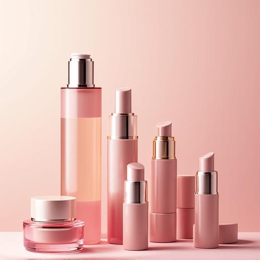 Koleksi produk kosmetik yang disusun dengan elegan